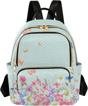ALAZA Travel Backpack Purse for Women Fashion Anti-theft Work Casual Garden Flowerbed Spring Daypack Shoulder Bag Medium Size