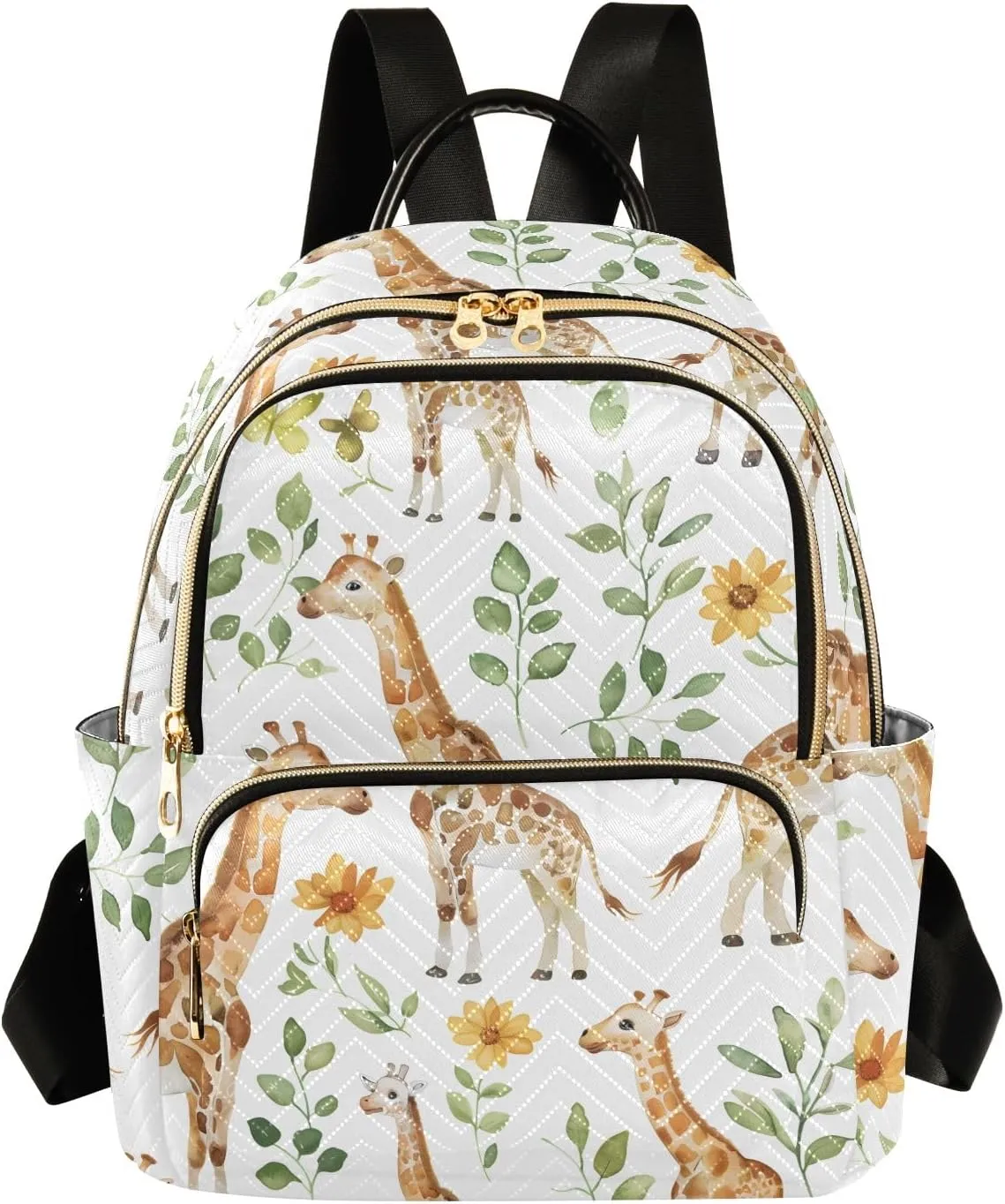 ALAZA Travel Backpack Purse for Women Fashion Anti-theft Work Casual Giraffis Herbaceous Daypack Shoulder Bag Medium Size