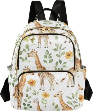 ALAZA Travel Backpack Purse for Women Fashion Anti-theft Work Casual Giraffis Herbaceous Daypack Shoulder Bag Medium Size