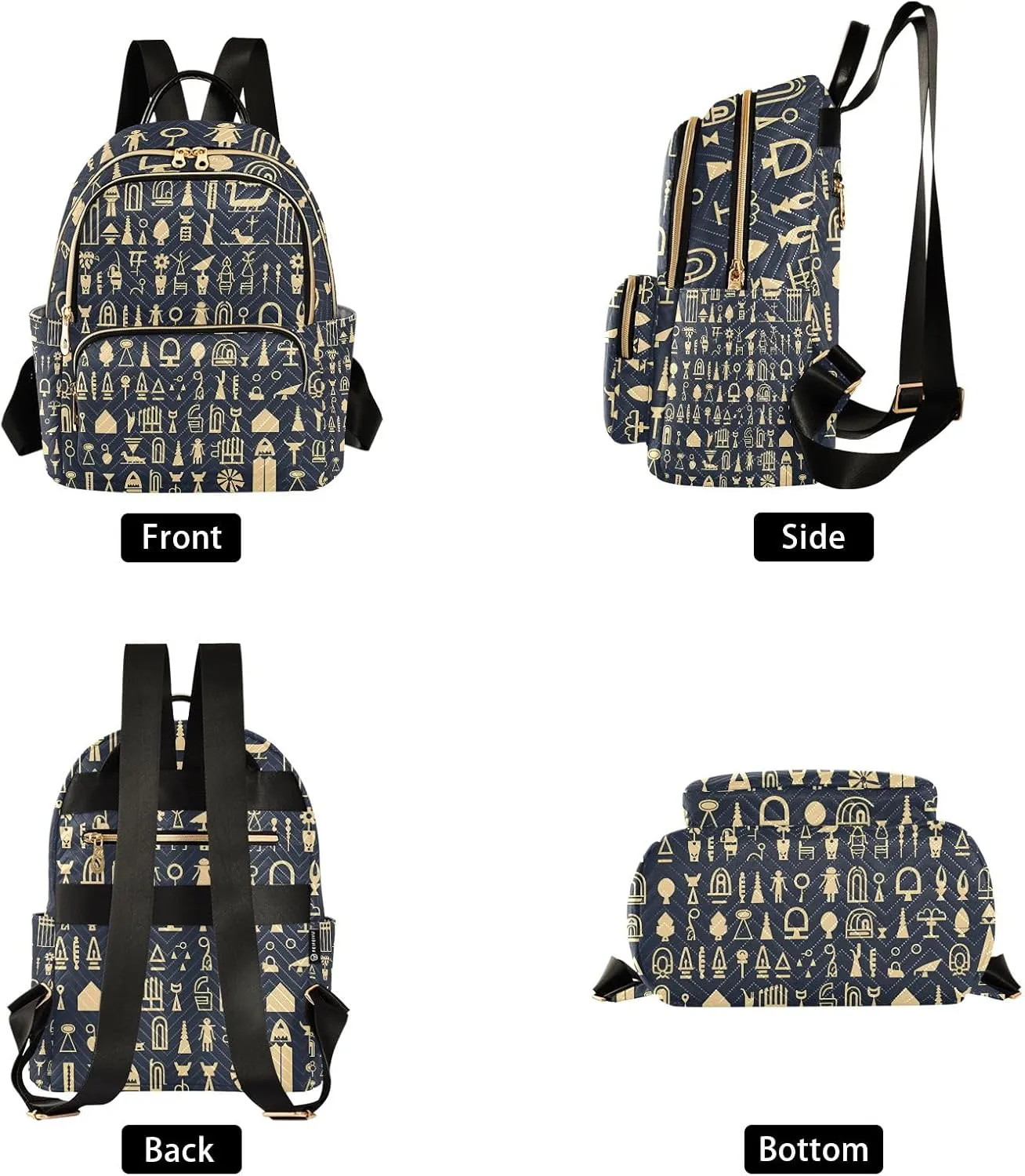 ALAZA Travel Backpack Purse for Women Fashion Anti-theft Work Casual Hieroglyphic Pictograph Daypack Shoulder Bag Medium Size