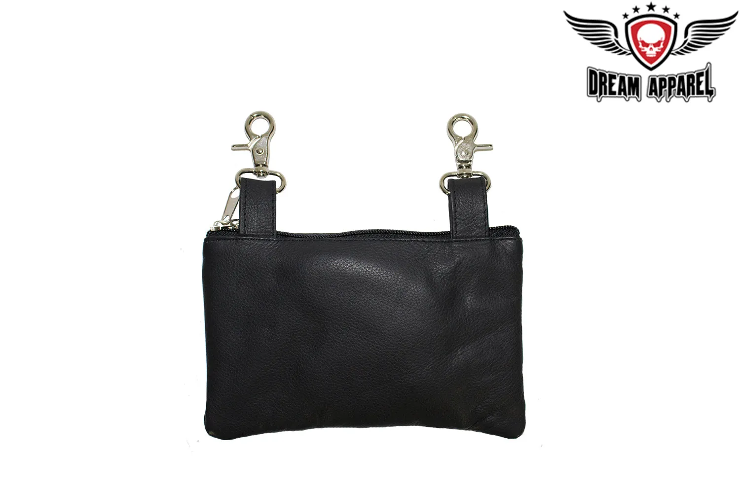 All Naked Cowhide Leather Belt Bag with Purple Skull and Wings