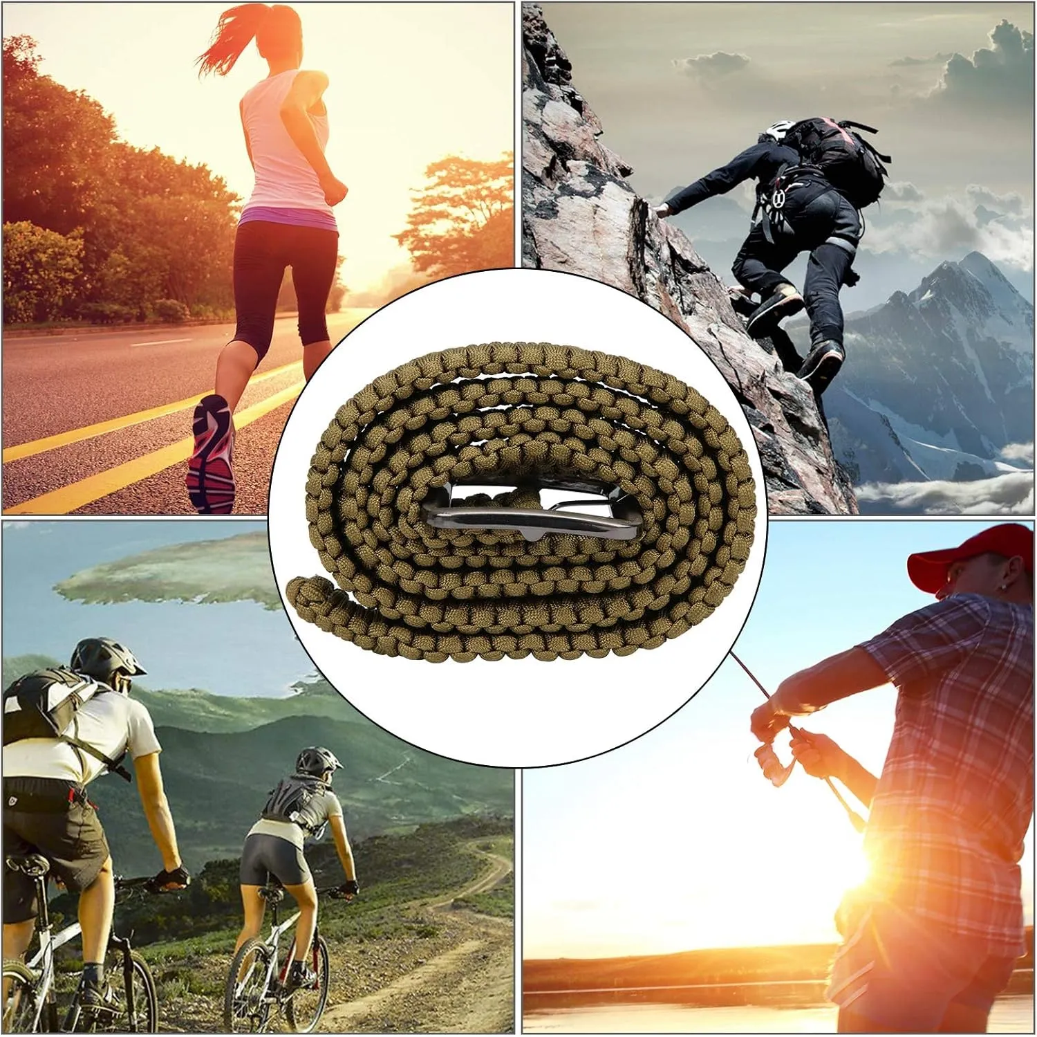 Alomejor Survival Belt Braided Belt Paracord Belts Umbrella Rope Waist Belt Waistband