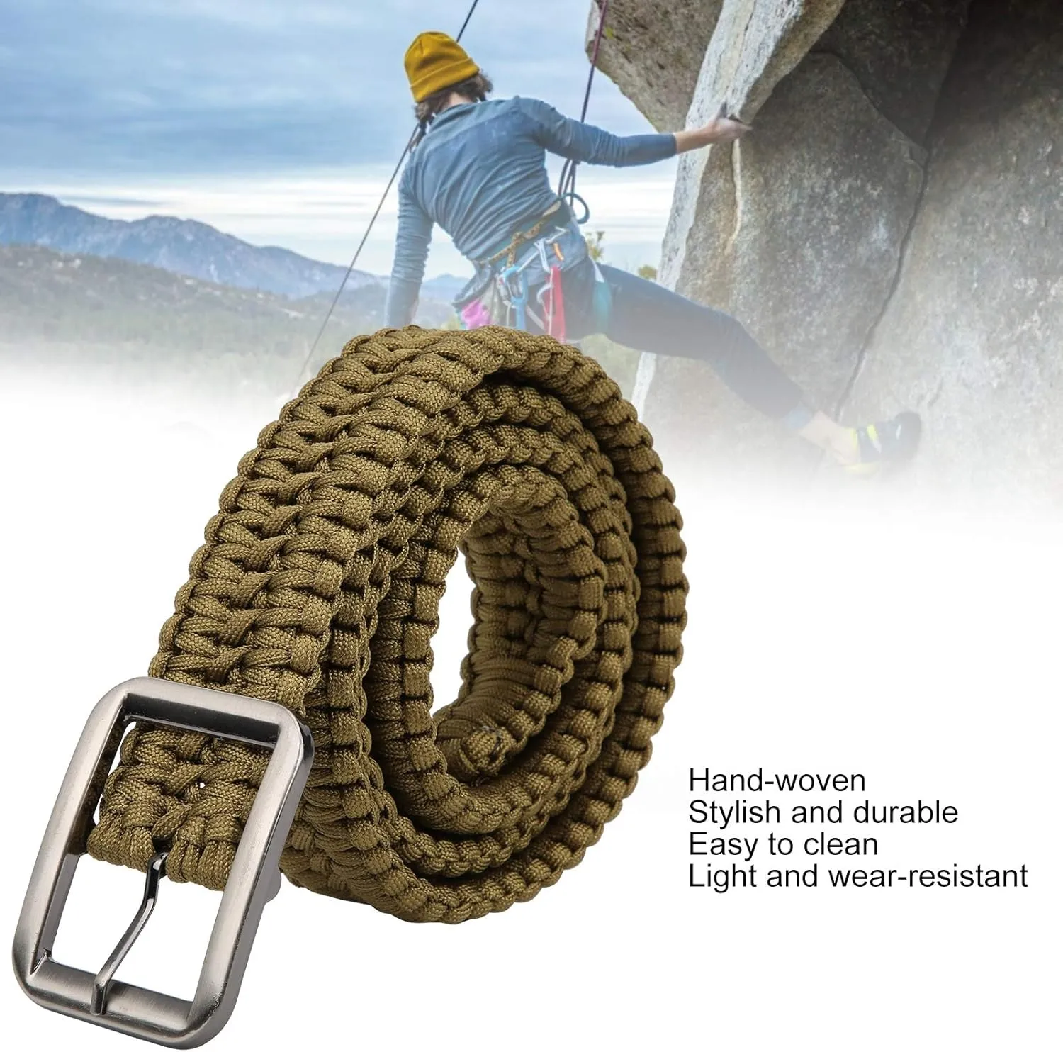 Alomejor Survival Belt Braided Belt Paracord Belts Umbrella Rope Waist Belt Waistband