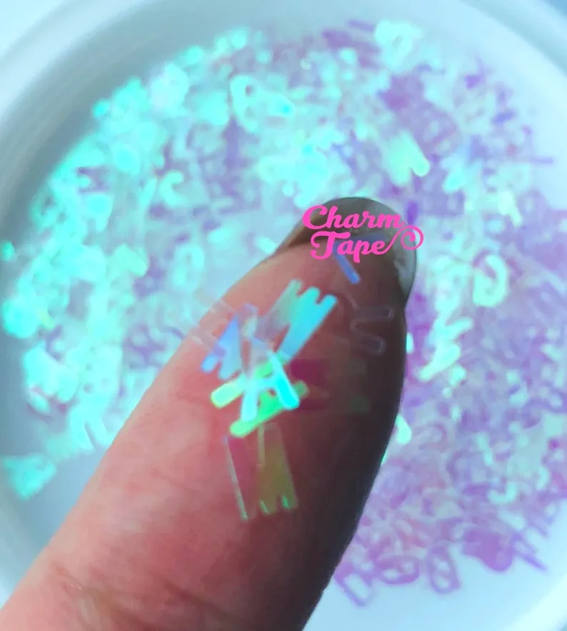 Alphabets Letters Loose glitters 5mm UV resin, nail gel, acrylic nail, nail polish glitter, tumbler glitters