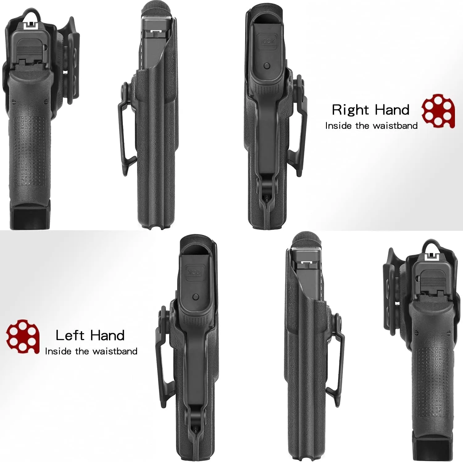 Amberide KYDEX Holsters for Glock 43/43X & 43X MOS | Adjustable Cant | Inside & Outside Waistband Concealed Carry Options | IWB & OWB for Ultimate Comfort & Stability
