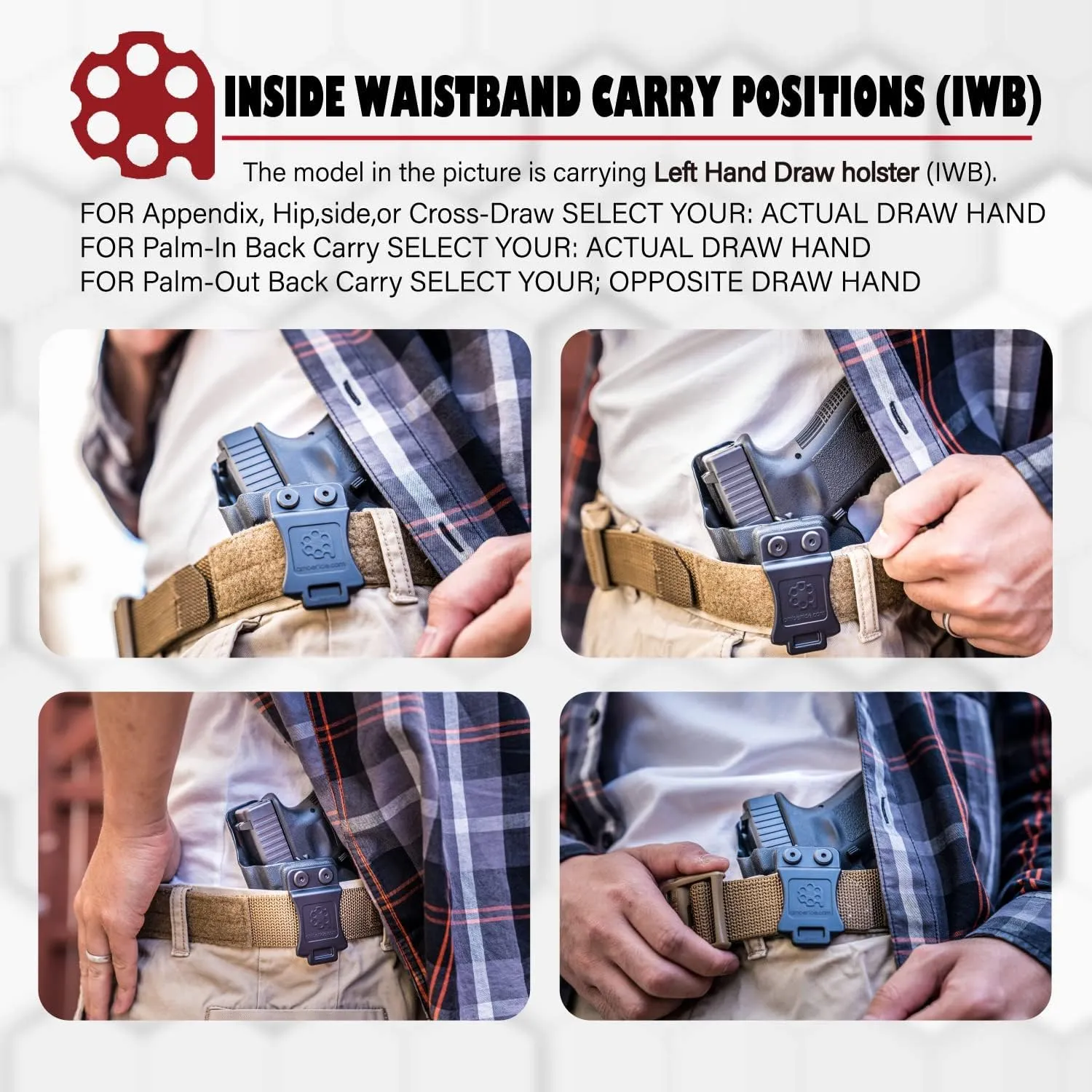 Amberide KYDEX Holsters for Glock 43/43X & 43X MOS | Adjustable Cant | Inside & Outside Waistband Concealed Carry Options | IWB & OWB for Ultimate Comfort & Stability