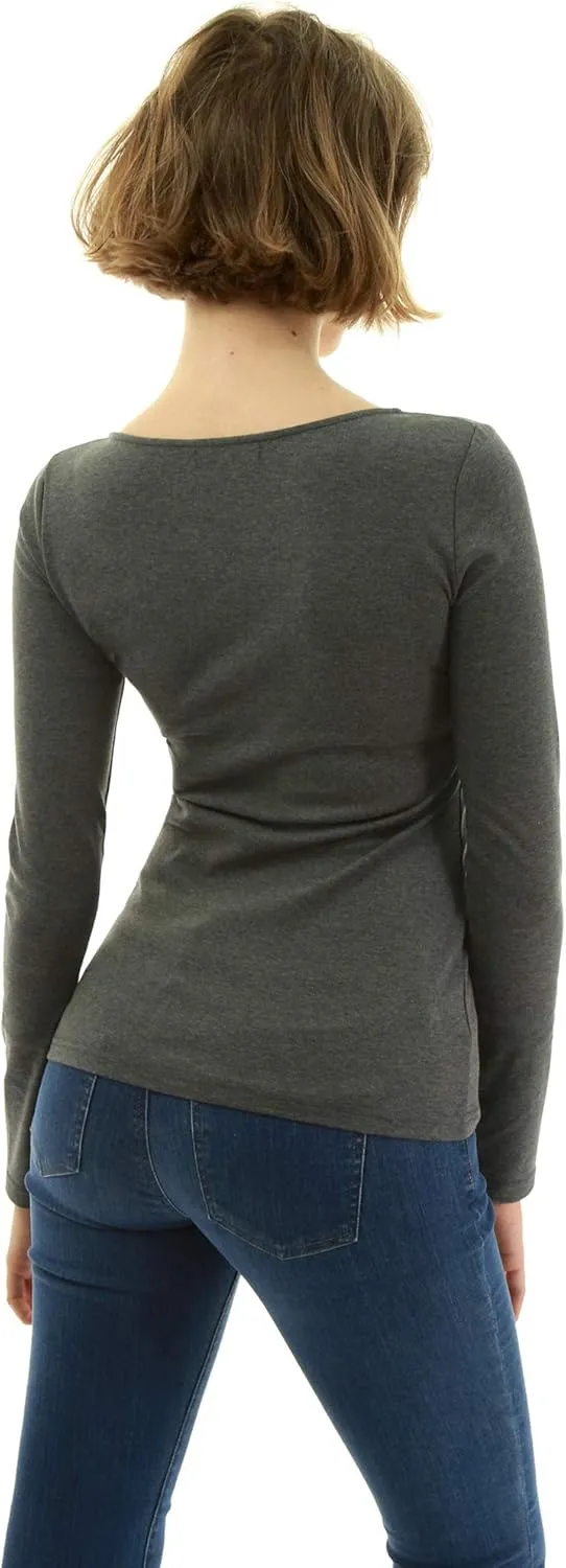 AmélieBoutik Women Square Neck Lace Up Embellished Blouse