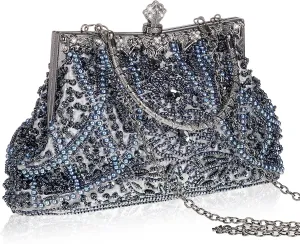 Amylove 1920s Vintage Beaded Clutch Evening Bag Formal 1920s Accessories for Women Wedding Party Gift