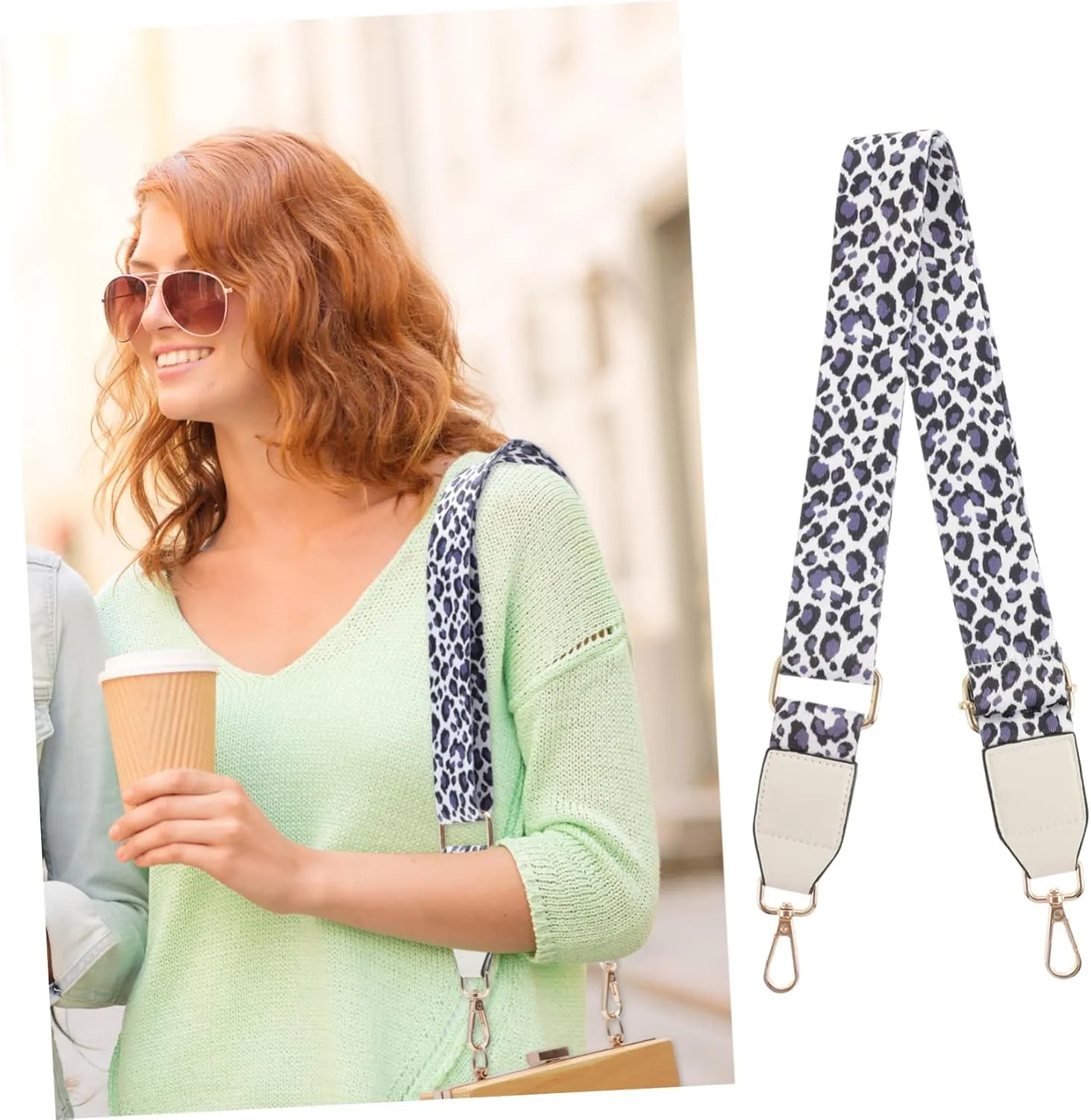 Angoily 1pc Leopard Print Adjustable Shoulder Bag Strap Replacement Versatile Handbag Accessory with Buckles for Easy Installation Fits Various Bags Design Your Unique Style