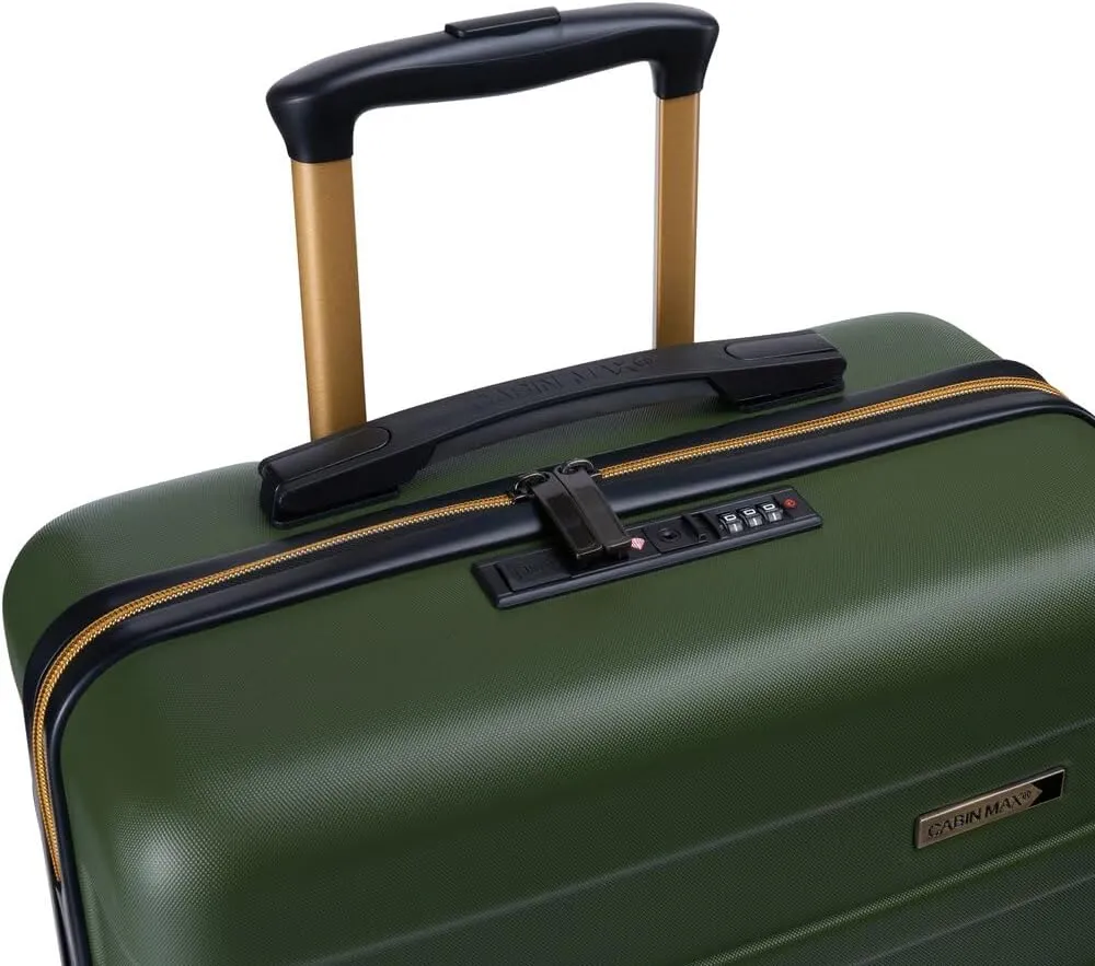 Anode 44L 55x40x20cm (22x16x8inch) Carry On Hand Luggage Suitcase - Lightweight, Hard Shell, 4 Wheels, 3 Digit Combination Lock (Inca Green)