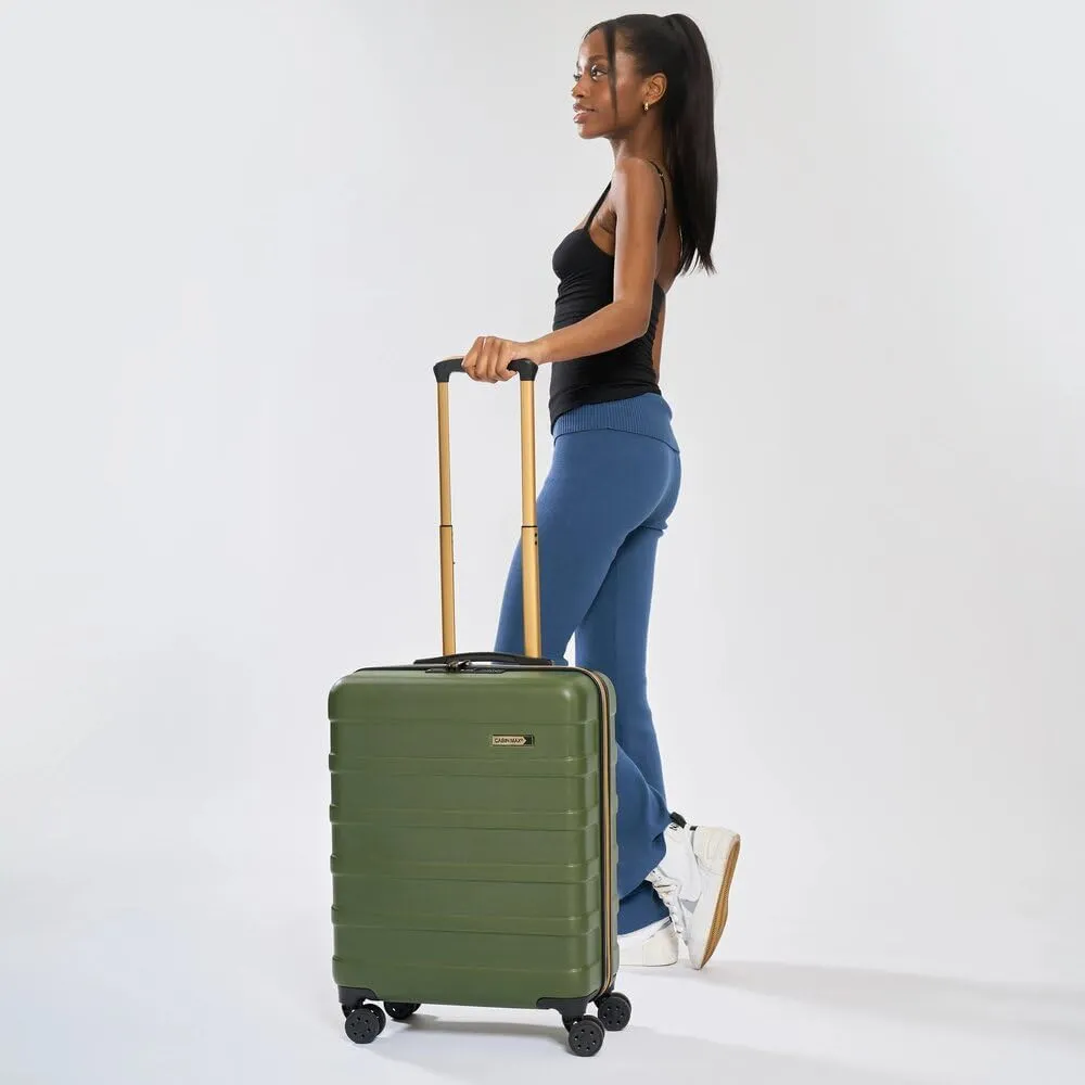 Anode 44L 55x40x20cm (22x16x8inch) Carry On Hand Luggage Suitcase - Lightweight, Hard Shell, 4 Wheels, 3 Digit Combination Lock (Inca Green)