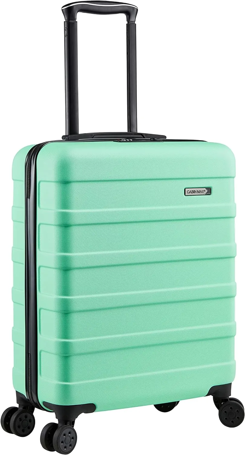 Anode 44L 55x40x20cm (22x16x8inch) Carry On Hand Luggage Suitcase - Lightweight, Hard Shell, 4 Wheels, 3 Digit Combination Lock (Mint Green)
