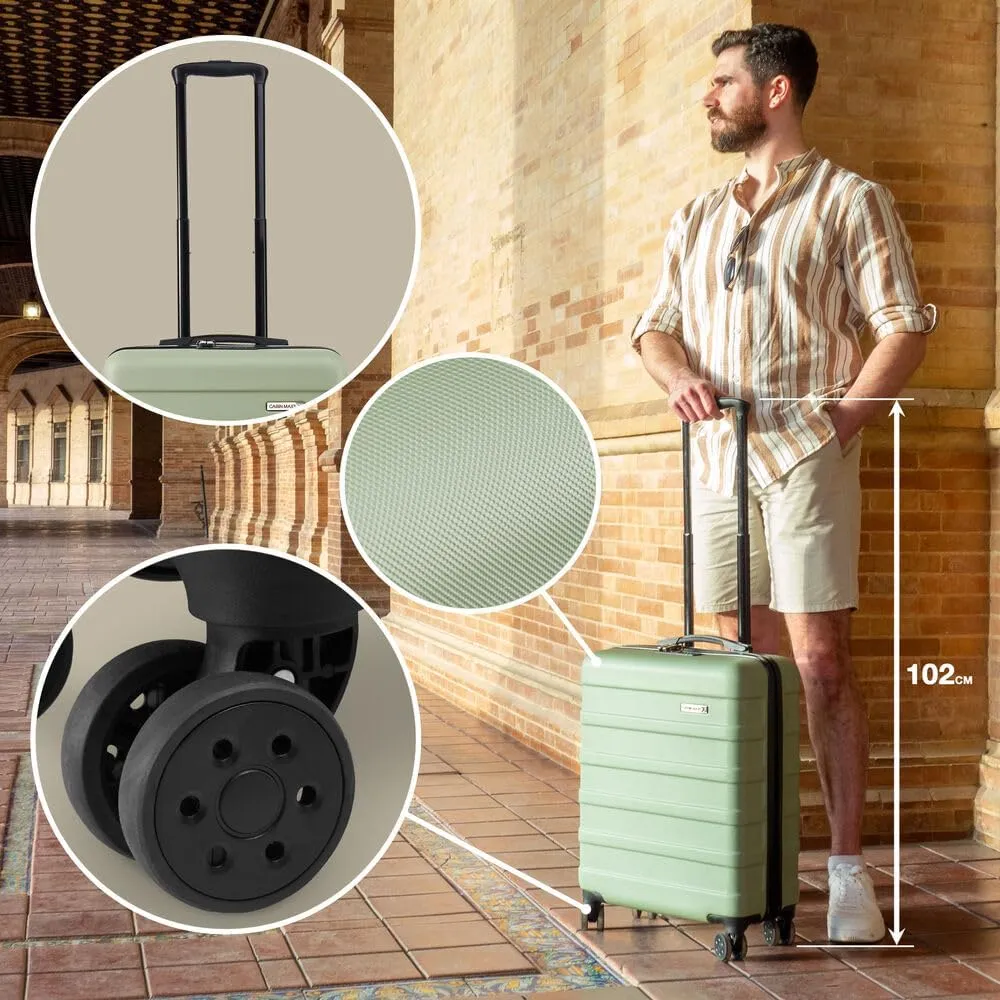 Anode 44L 55x40x20cm (22x16x8inch) Carry On Hand Luggage Suitcase - Lightweight, Hard Shell, 4 Wheels, 3 Digit Combination Lock (Mint Green)