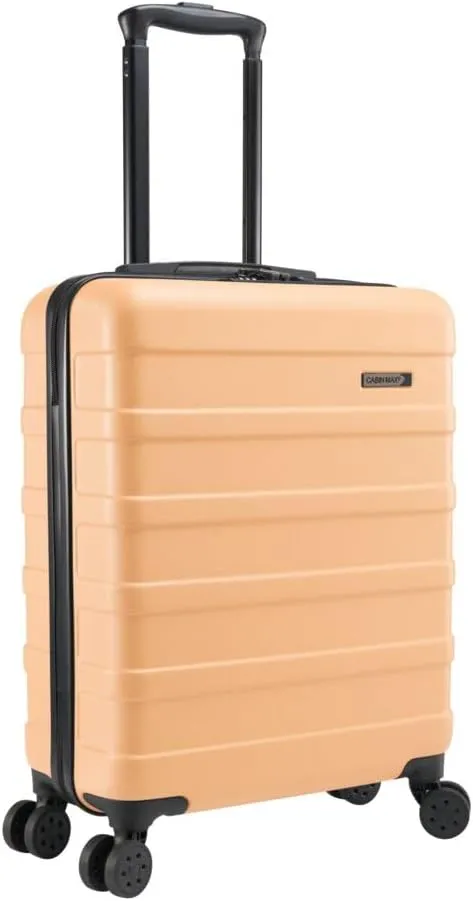 Anode 44L 55x40x20cm (22x16x8inch) Carry On Hand Luggage Suitcase - Lightweight, Hard Shell, 4 Wheels, 3 Digit Combination Lock (Peach Fuzz)