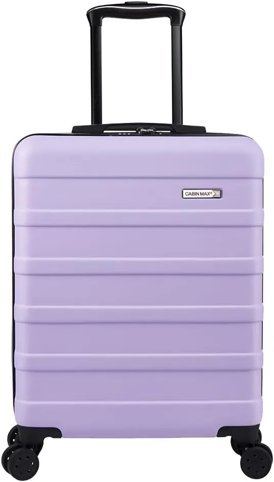 Anode 44L 55x40x20cm (22x16x8inch) Carry On Hand Luggage Suitcase - Lightweight, Hard Shell, 4 Wheels, Smart USB Port, 3 Digit Combination Lock (Lavender)