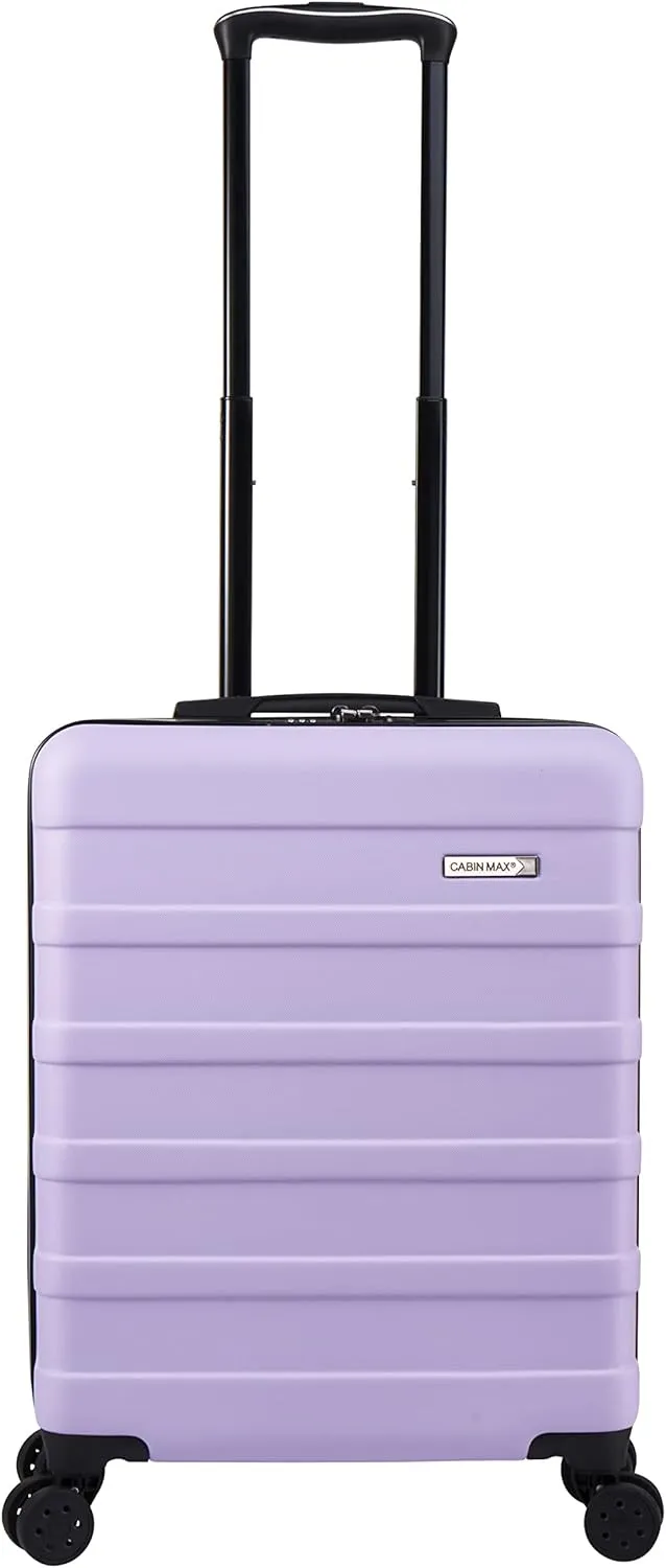 Anode 44L 55x40x20cm (22x16x8inch) Carry On Hand Luggage Suitcase - Lightweight, Hard Shell, 4 Wheels, Smart USB Port, 3 Digit Combination Lock (Lavender)