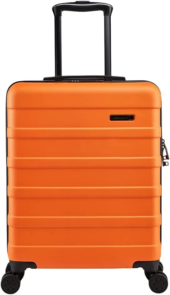 Anode 44L 55x40x20cm (22x16x8inch) Carry On Hand Luggage Suitcase - Lightweight, Hard Shell, 4 Wheels, Smart USB Port, 3 Digit Combination Lock (Orange)