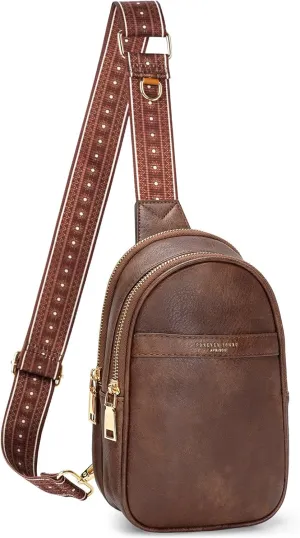 APHISON Small Sling Bag Fanny Packs Cell Phone Purse Vegan Leather Crossbody Bags for Women Chest Bag with Adjustable Strap