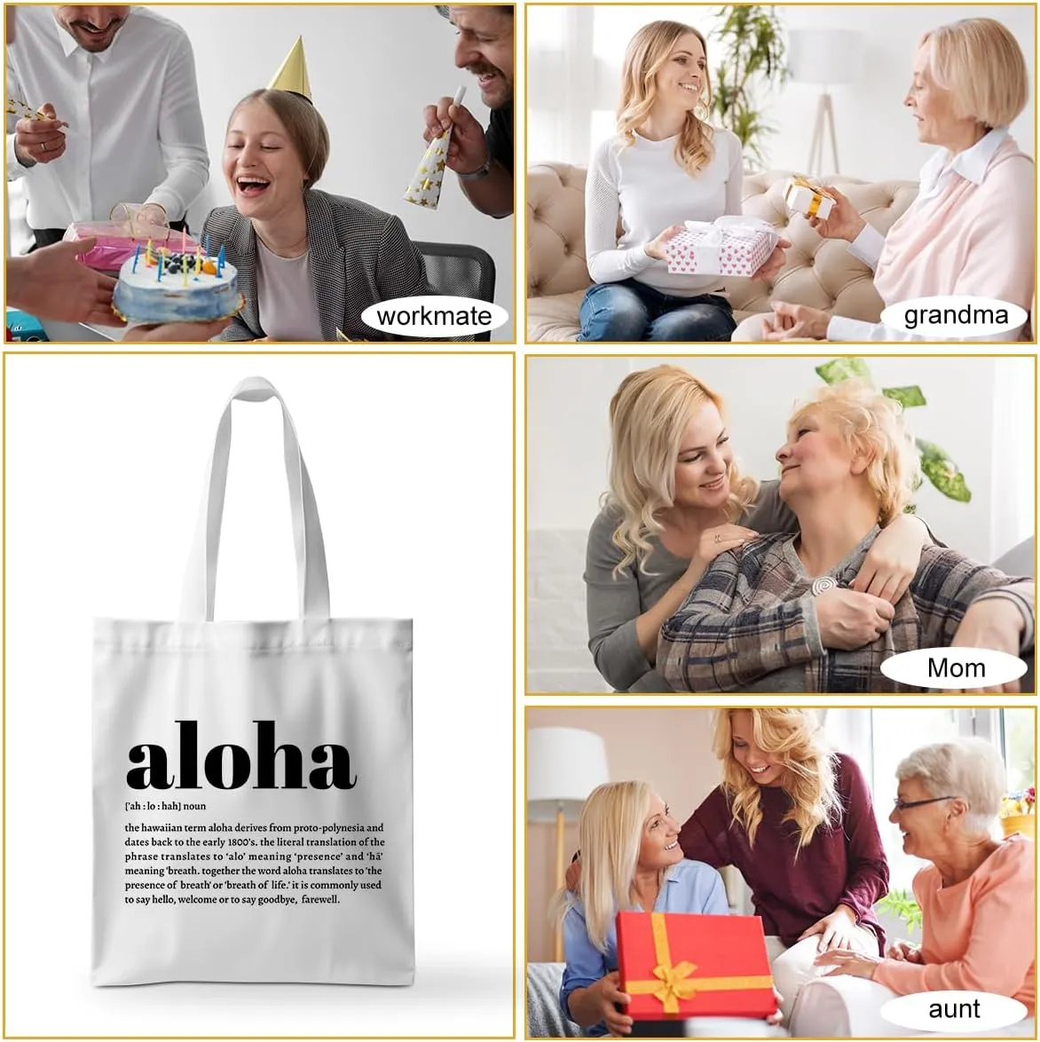 Aroha Kainga Whānau Aotearoa Aloha Mahalo Ohana Ahuihou Ubuntu Sawubona Definition Zulu Maori Hawaiian Tote Bag