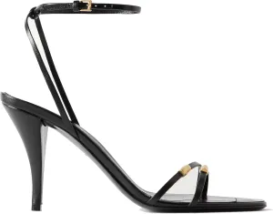 Arqa Womens Embellished Metallic Leather Sandals Slim Ankle Strap High Heels Pumps Almond Toe Slip on Stiletto Pumps Elegant Party Wedding Dress Office Shoes