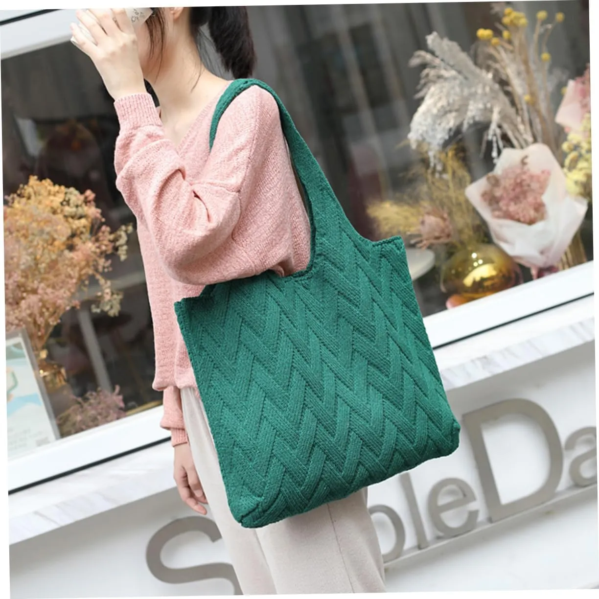 Artistic Bag Hand Bag for Womens Fashion Shoulder Bag Hat Clip for Bag Versatile Handbag Crochet One