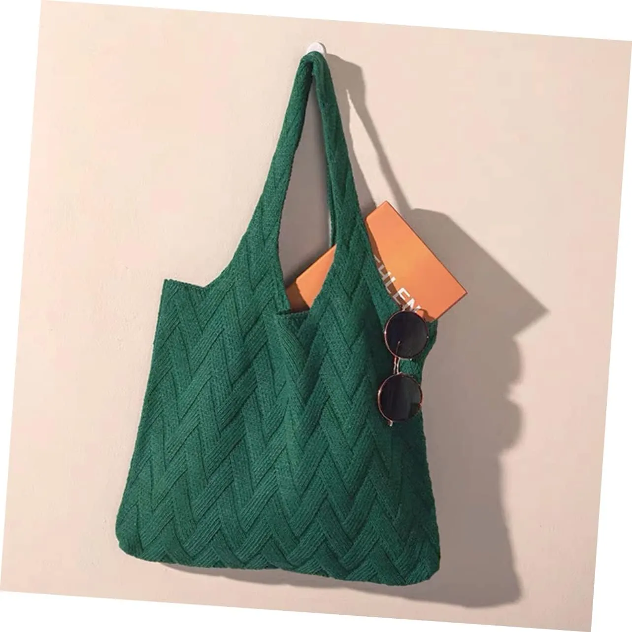 Artistic Bag Hand Bag for Womens Fashion Shoulder Bag Hat Clip for Bag Versatile Handbag Crochet One