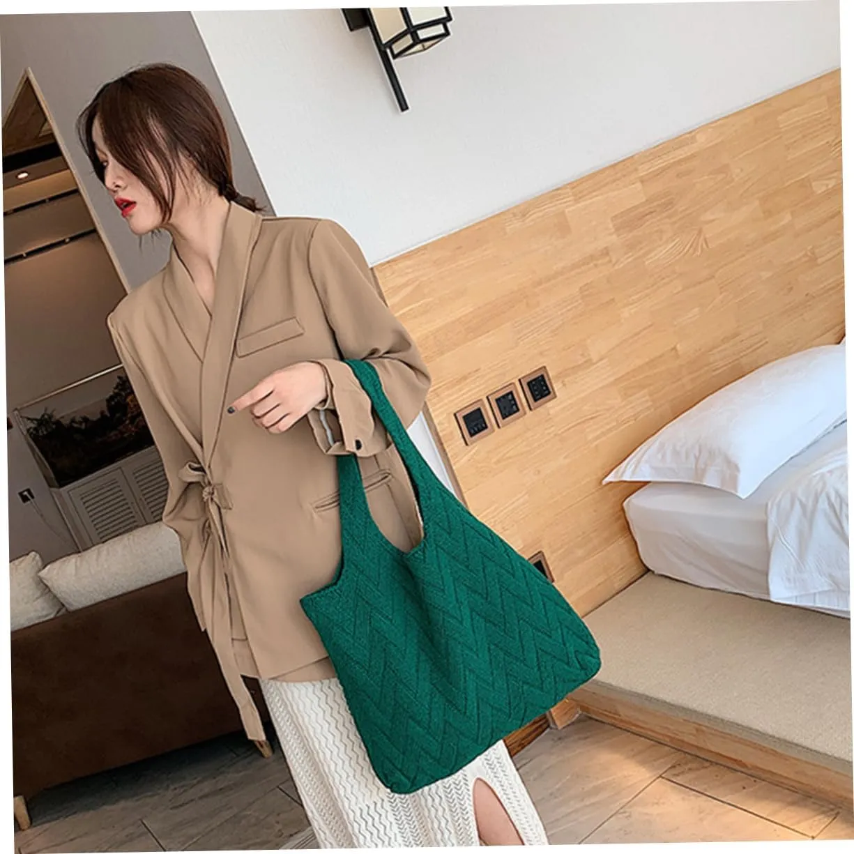 Artistic Bag Hand Bag for Womens Fashion Shoulder Bag Hat Clip for Bag Versatile Handbag Crochet One