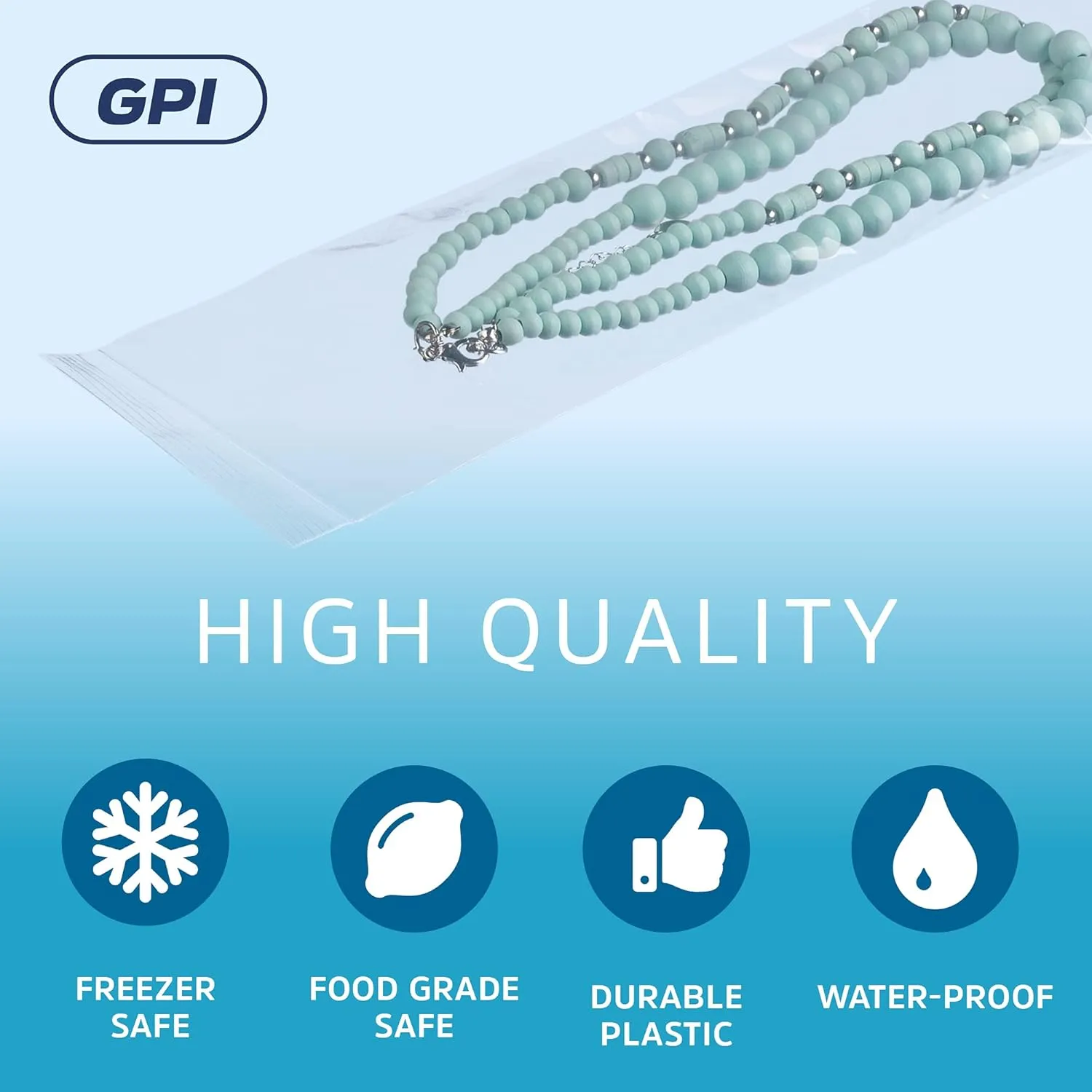 Assorted Clear Plastic Zip Bags- GPI 400 Pack - 2 Mil, 4 Sizes, 2"x2", 2"x3", 3"x4", 3"x5", Strong & Durable Poly Baggies, Resealable Zip Top Lock for Jewelry, Storage, Packaging & Shipping.