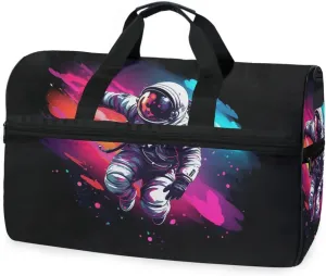 Astronaut 3 Travel Duffel Bag Luggage Sports Gym Bags With Shoes Compartment Large Capacity Lightweight Duffle Bag For Men Women