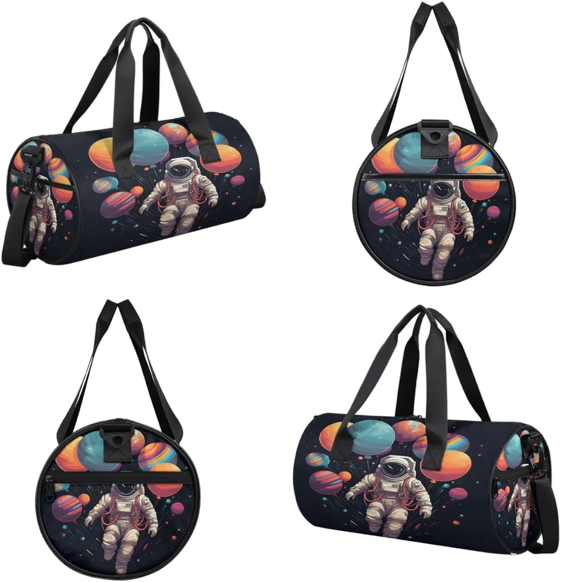 Astronaut Print Gym Bag for Women Men Lightweight Weekender Travel Bag Stylish Duffle Bag for Gym Travel Overnight Carry On