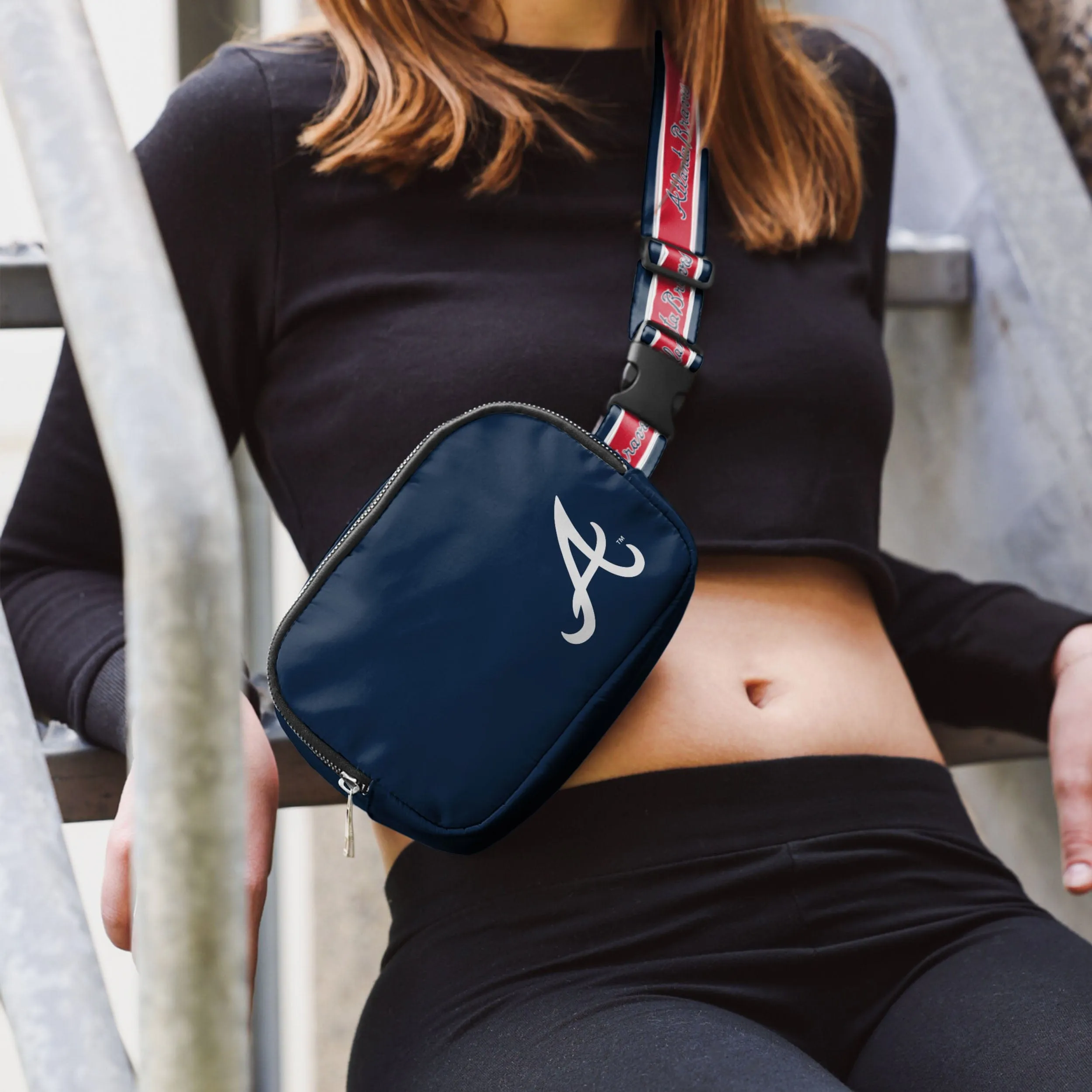Atlanta Braves Team Wordmark Crossbody Belt Bag