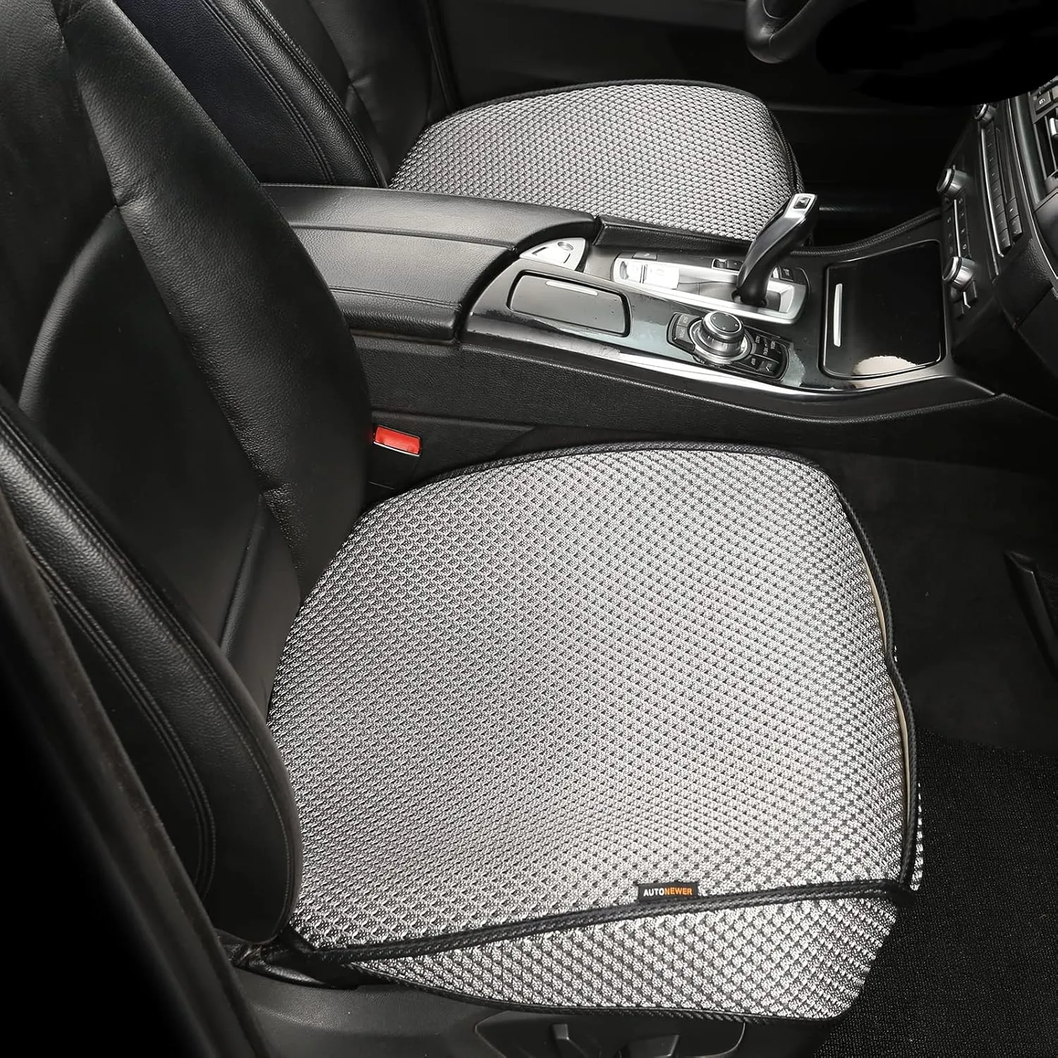 Auto Newer Breathable Universal Four Seasons Car Seat Covers， Luxury Car Seat Cushion，Protectors for Front Seat Bottoms,Compatible with 95% Vehicles， Fit for Cars Truck SUV or Vans(2PCS,Grey)