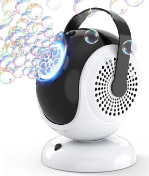 Automatic Bubble Machine - Bubbles Blower for Kids, Toddlers - 360° Oscillation & 75° Adjustment, Bubble Toys with LED Light - Gifts for Boys, Girls, Easter, Outdoor, Birthday, Party Use