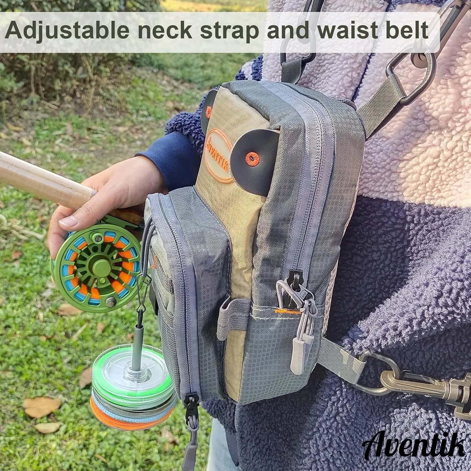 Aventik Fly Fishing Chest Bag Ultra Light Multiple Pockets Chest Pack with Vest Pack (Chest Bag A)
