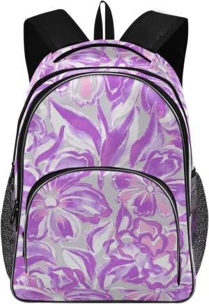 Backpacks 22L Three Layer Arc Book Bag Lightweight for Travel Camping Hiking Rucksack Daypack Kids & Adults Garden Flowers