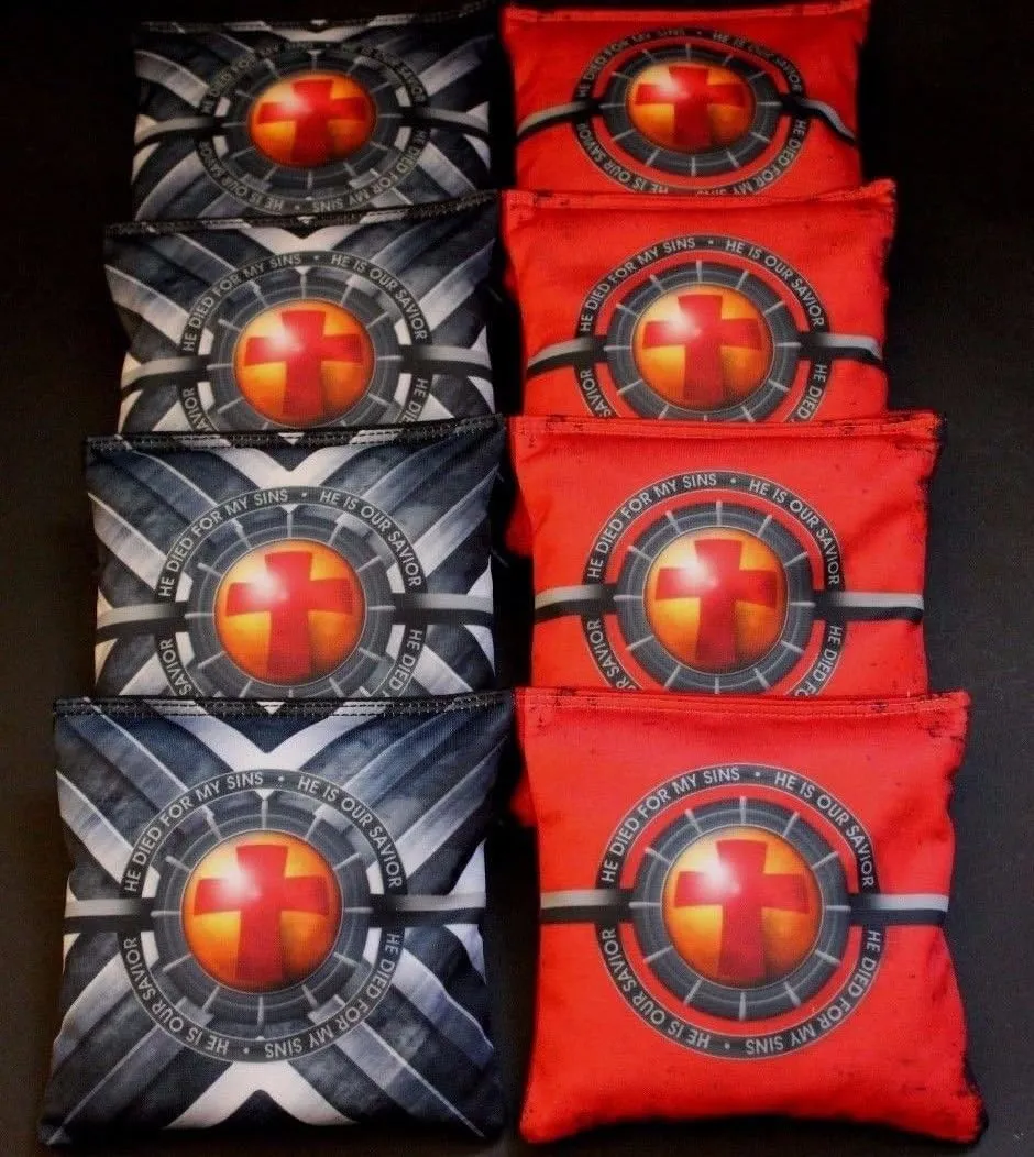 BackYardGamesUSA Religion Faith Christian Cross Crucifix Set of 8 Regulation Cornhole Bean Bags B185
