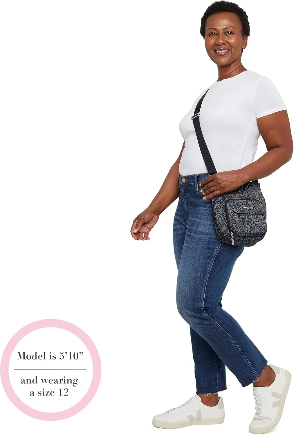 Baggallini Criss Cross 10x11 Crossbody Women Lightweight Water-Resistant Nylon Travel Bag W/RFID & Quick Access Pockets
