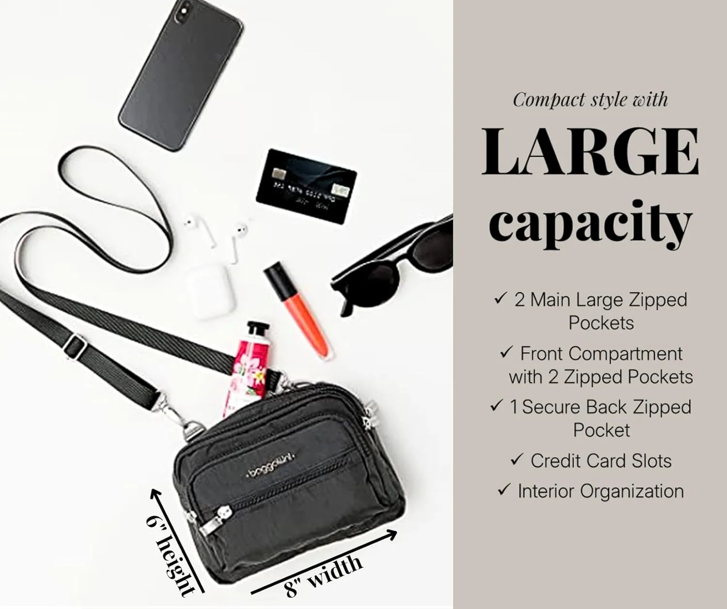 Baggallini Triple Zip Bagg