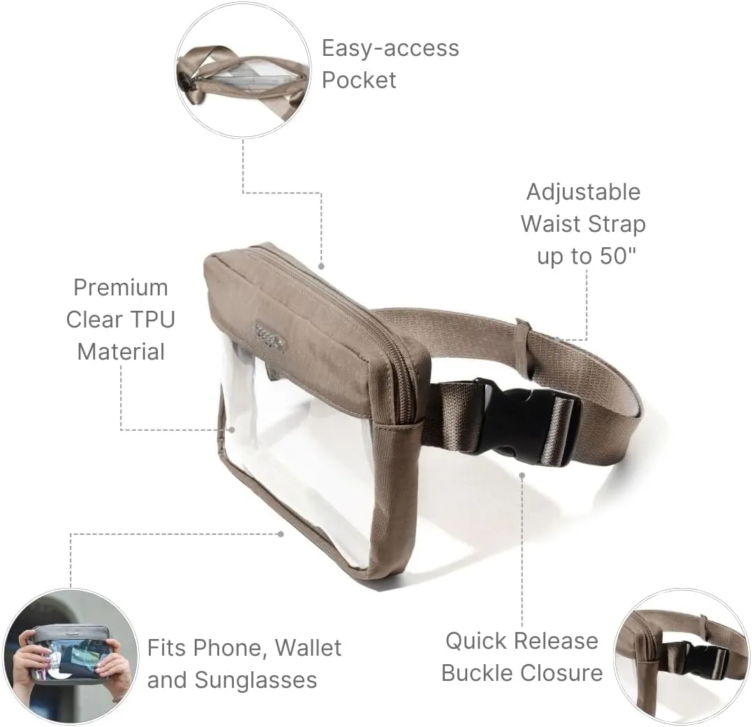 Baggallini Women's Clear Stadium Belt Bag Fanny Pack