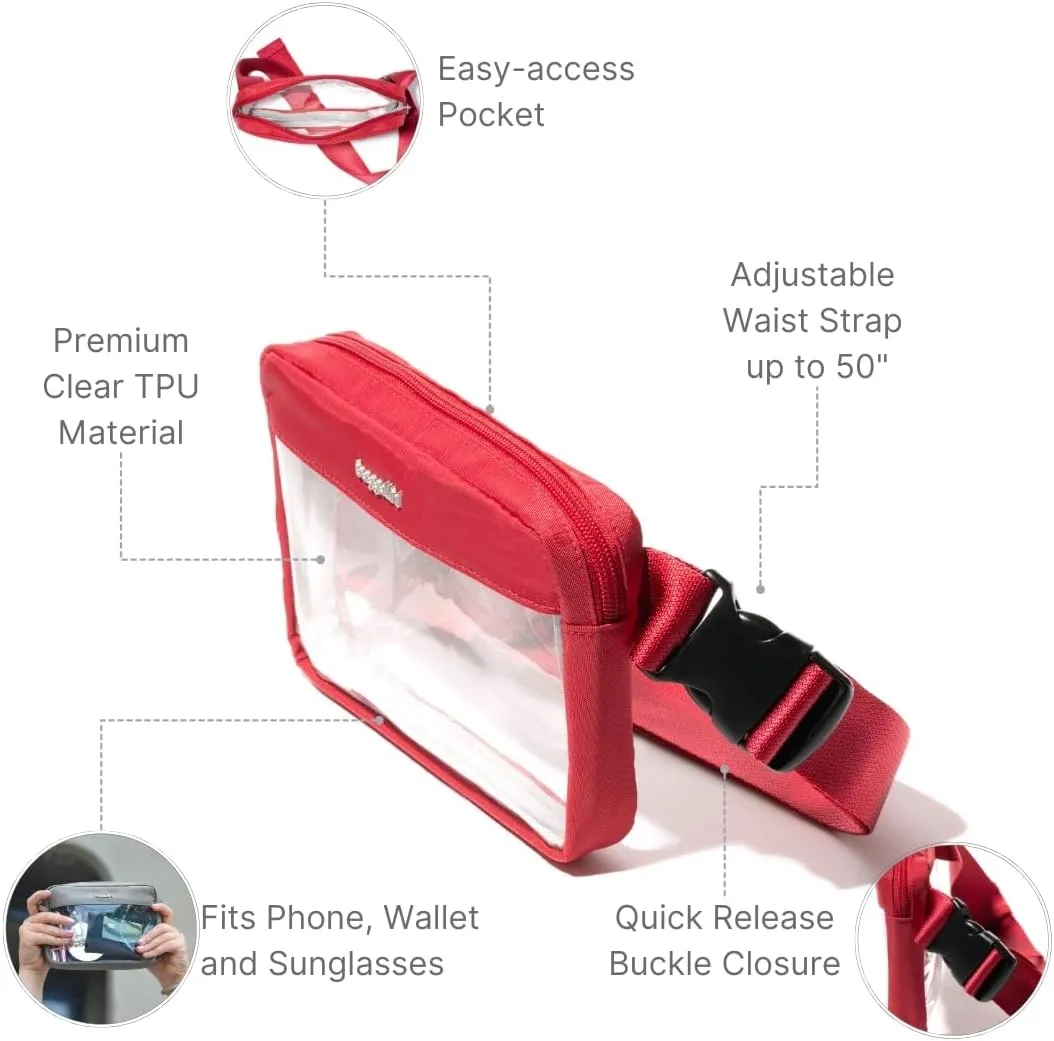 Baggallini Women's Clear Stadium Belt Bag Fanny Pack
