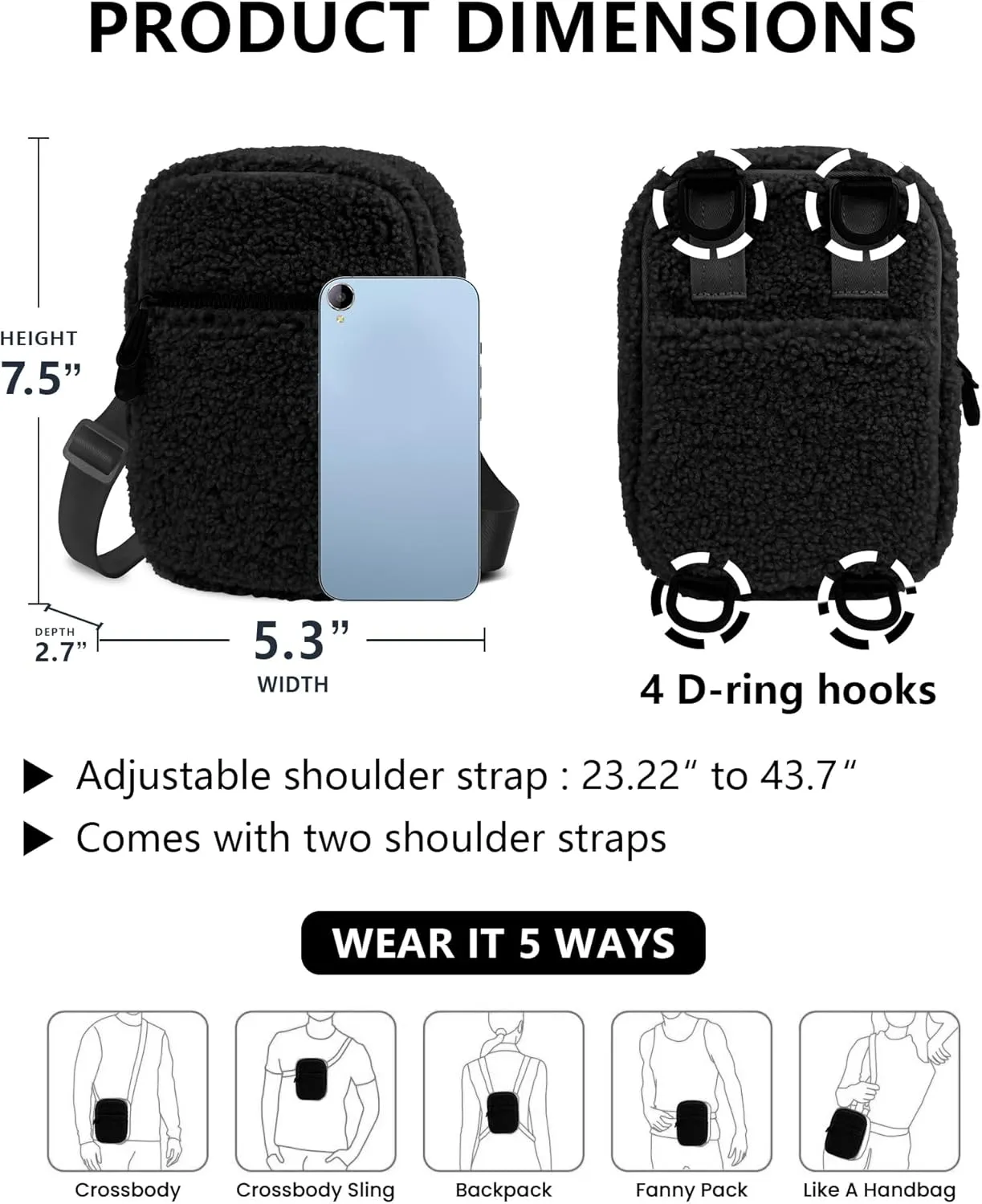BAPHITY Crossbody Bag Sling Purses for Women Trendy, Convertible Multi Position Fanny Back Pack Sling Bag for Women Cross Body