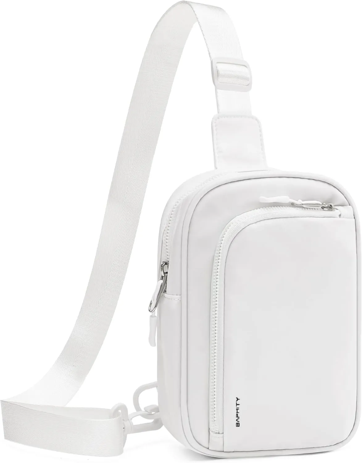 BAPHITY Small Sling Bag for Women and Men, Crossbody Bag Trendy, Fanny Packs Purses Chest Bag Small Backpack for Travel - White