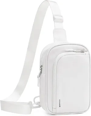 BAPHITY Small Sling Bag for Women and Men, Crossbody Bag Trendy, Fanny Packs Purses Chest Bag Small Backpack for Travel - White