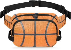 Basketball Fanny Pack for Men Women Basketball Print Crossbody Waist Bag with Adjustable Strap, Waterproof Belt Bag for Travel Walking Running Hiking Cycling Outdoors Workout