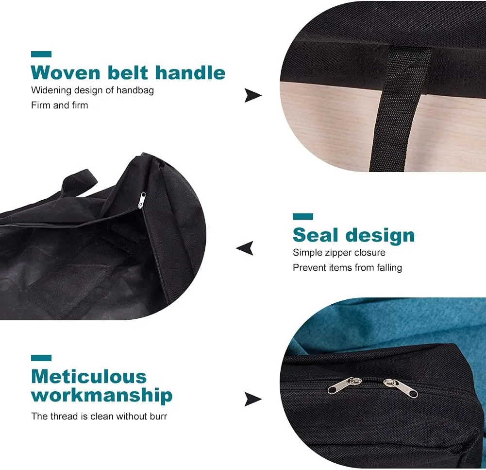 BBQ Tool Storage Bag,Oxford Grill Tool Carry Bag, Waterproof Outdoor Picnic Cooking Tools Bag Carry Bag for Camping Car Trip Outdoor Camping (Black,Size:24.41x 5.12 x 9.45inch)
