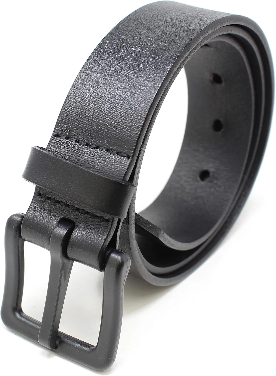 BC Belts Men's Metal Free Full Grain Leather Belt - Hypoallergenic No Nickel and TSA Approved