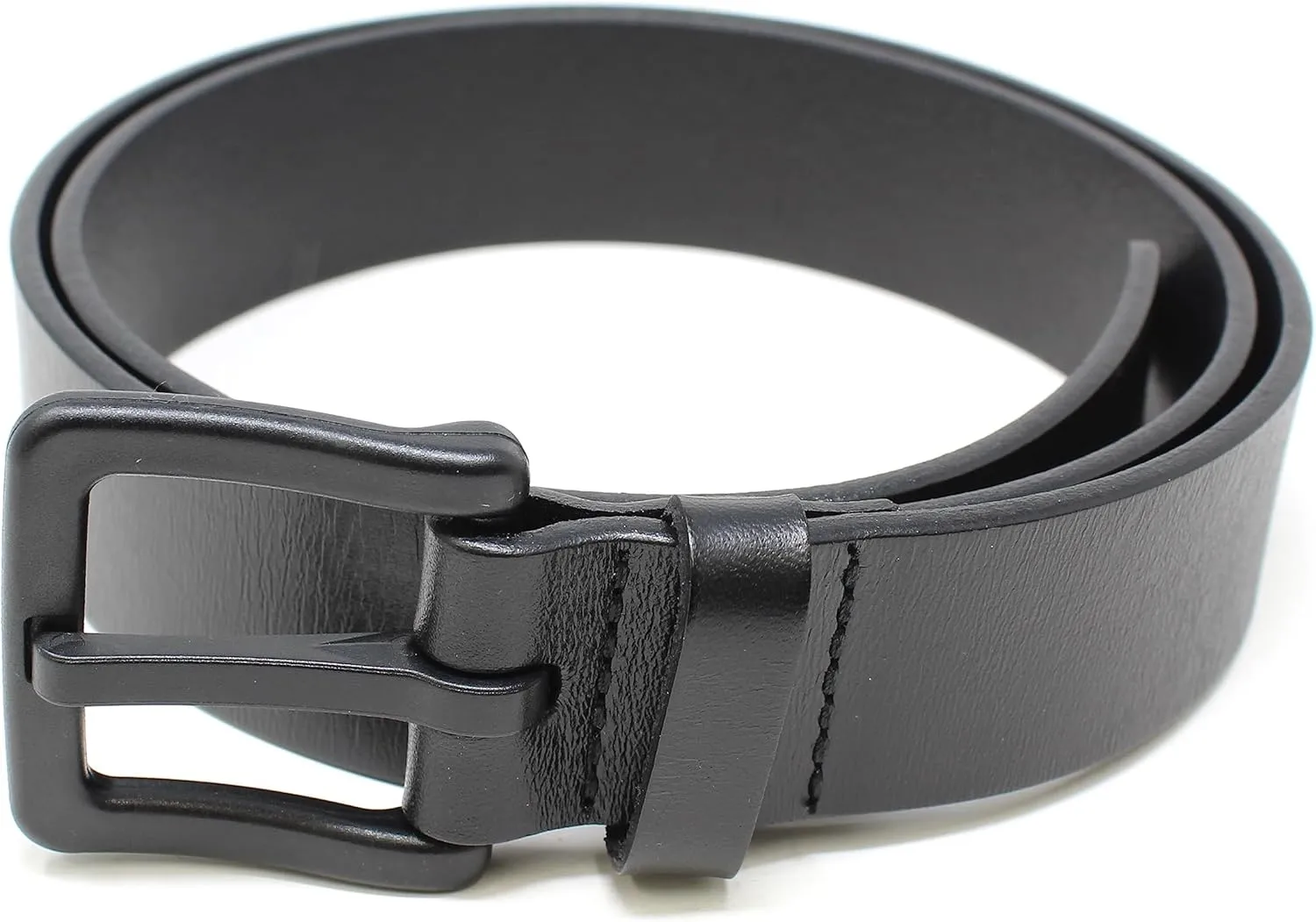 BC Belts Men's Metal Free Full Grain Leather Belt - Hypoallergenic No Nickel and TSA Approved