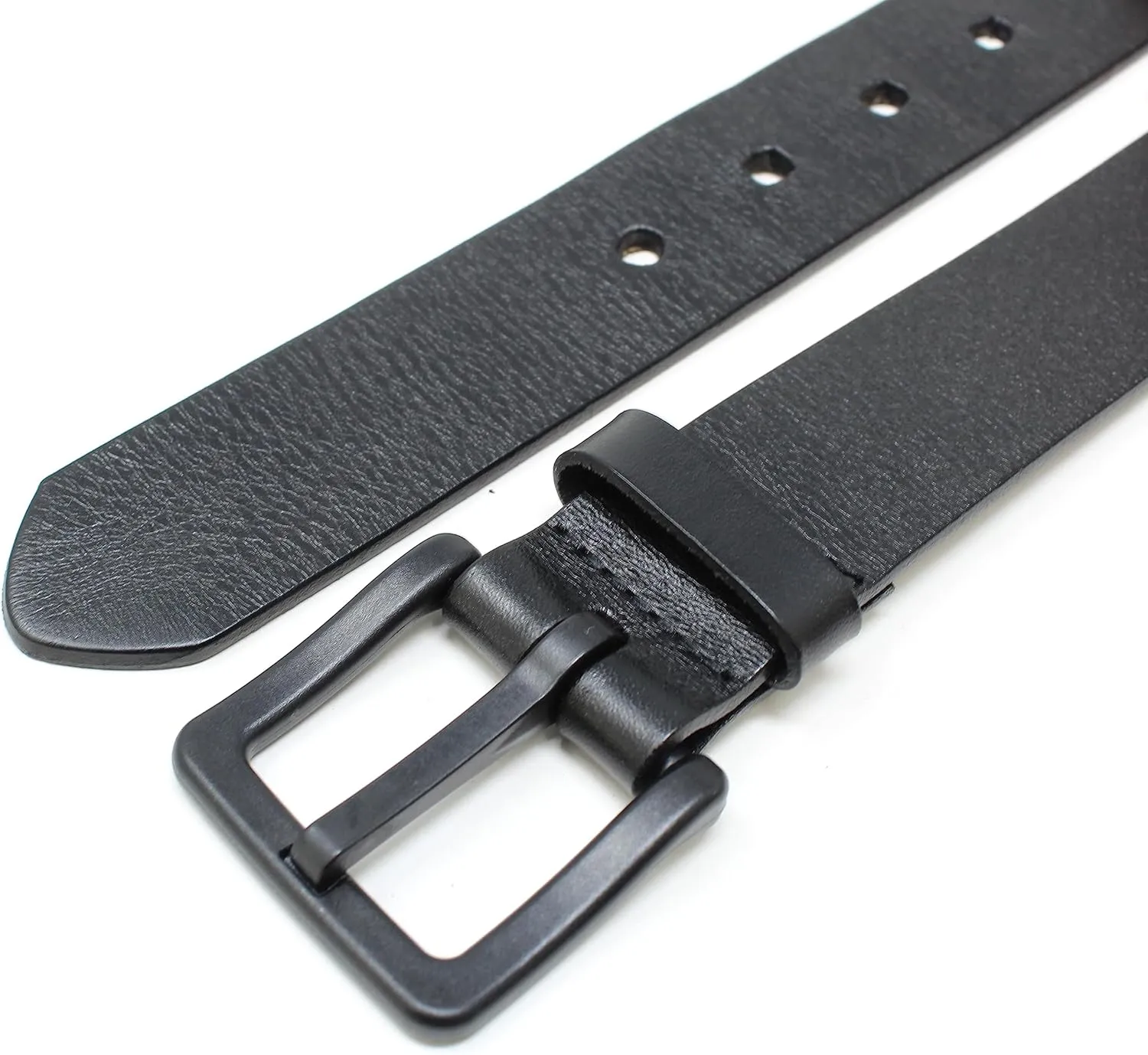 BC Belts Men's Metal Free Full Grain Leather Belt - Hypoallergenic No Nickel and TSA Approved