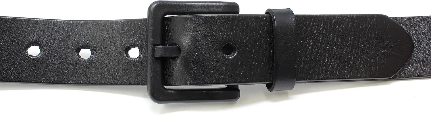 BC Belts Men's Metal Free Full Grain Leather Belt - Hypoallergenic No Nickel and TSA Approved