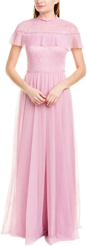 BCBGMax Azria Women's Colorblocked Lace and Tulle Gown